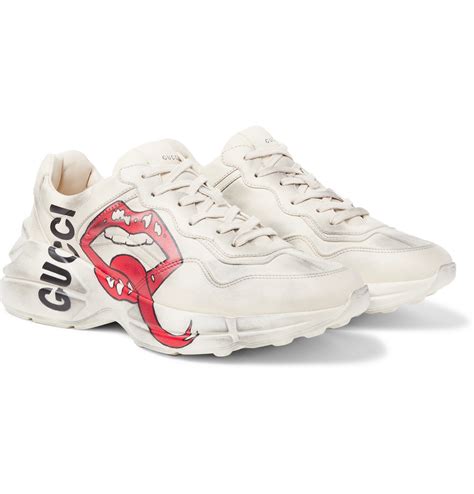 gucci shoes distressed|gucci rhyton distressed sneakers.